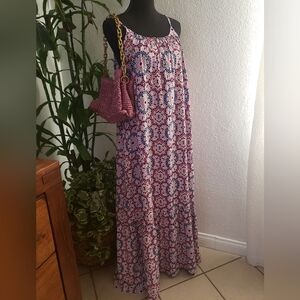 LOFT Boho Print Maxi Skirt Size L